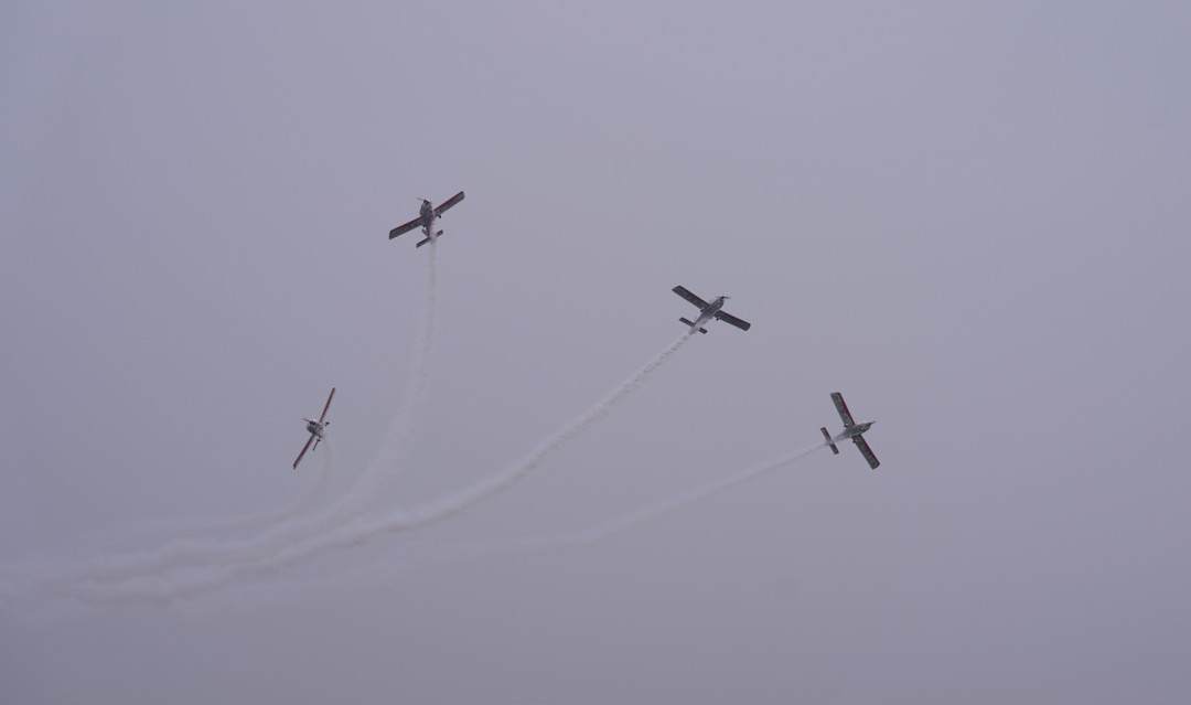 永利集团官网四机航行编队惊艳尧城（太原）国际通用航空航行大会