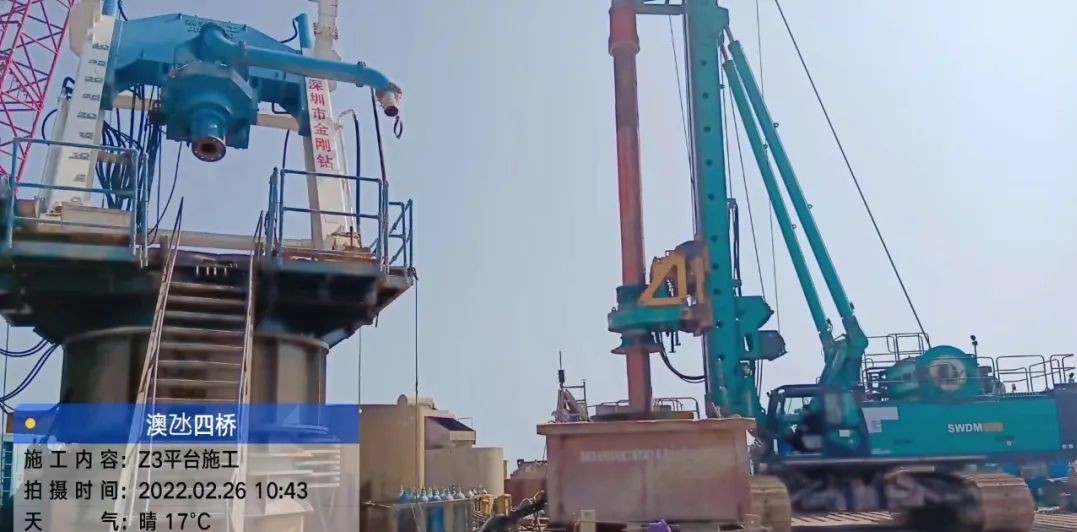 乘风破浪的旋挖钻机！永利集团官网智能助建澳氹第四跨海大桥